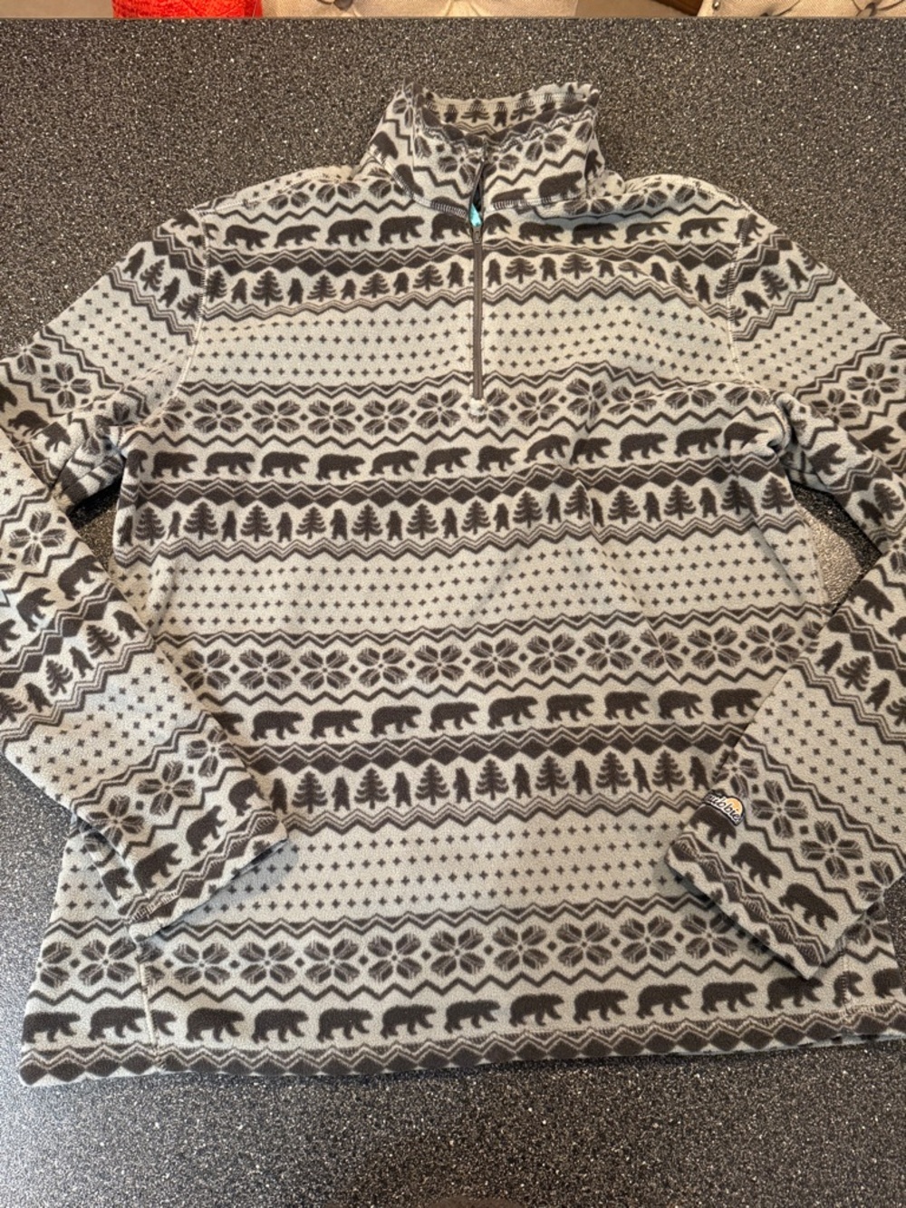 Men’s Chubbies the Bear Hug Gray Fleece 1/4 zip - size large